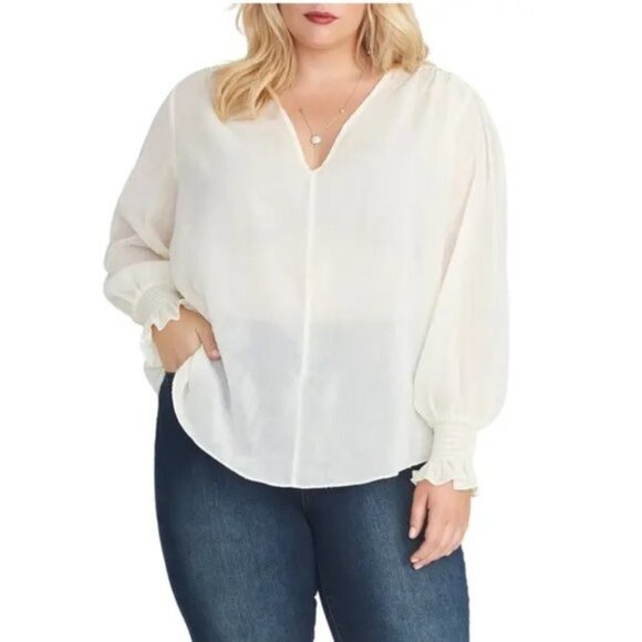 Rachel Rachel Roy Lulu V-Neck Shirred-Cuff Blouse - Picture 3 of 10